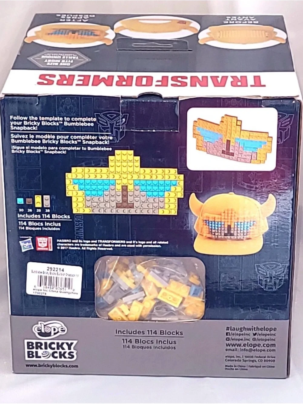 New 2017Hasbro Transformers Bumblebee Bricky Blocks Build-On Snapback Hat Kit